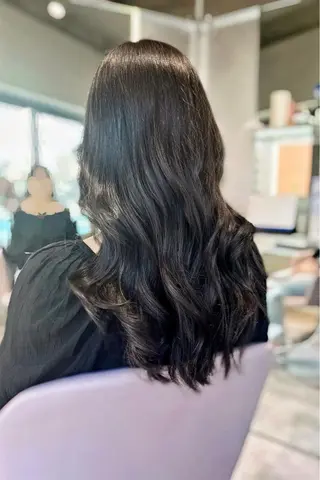 セミロング カラー ヘアアレンジ レイヤー/髪質改善 縮毛/ハッシュカットのヘアスタイル