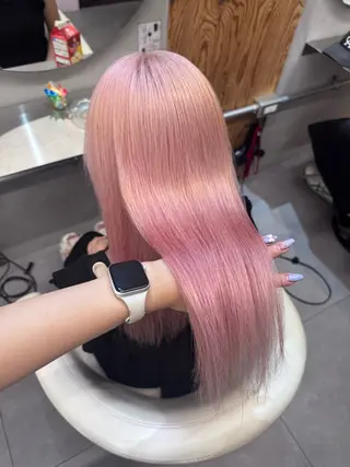 ロング カラー ハイトーン縮毛/縮毛 なーな🎀🤍のヘアスタイル