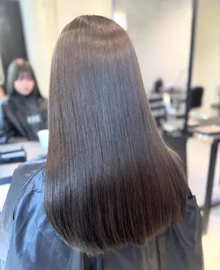 ロング カラー パーマ ヘアアレンジ 透明感/オリーブ/ グレージュ/YUKAのヘアスタイル