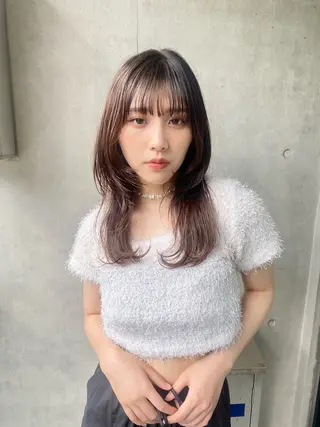 ロング カラー ヘアアレンジ 🎀韓国レイヤー 🇰🇷mireiのヘアスタイル