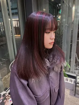 セミロング デザインカラー/中性 ウルフ/mitsuのヘアスタイル