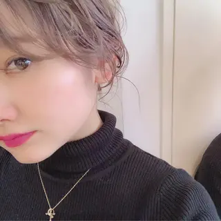 ミディアム 顔周りの垢抜けヘア 立山愛梨のヘアスタイル