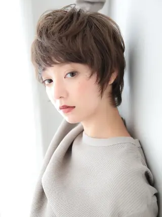 ショート カラー パーマ レイヤーカット✂️ 横浜No1♡下鳥翔子のヘアスタイル