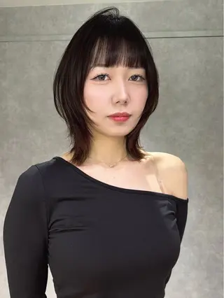 ミディアム yu-kaハッシュ カット/韓国レイヤーのヘアスタイル