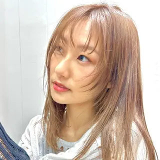 カラー 横浜｜韓国レイヤー｜ 暖色カラー｜まなとのヘアスタイル