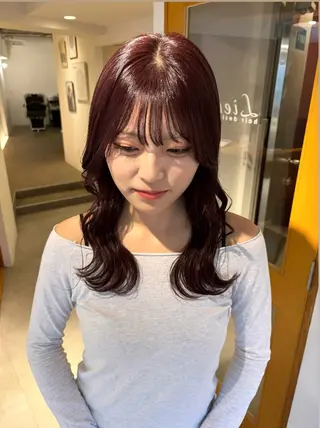 ミディアム カラー ヘアアレンジ 【韓国ヘア/透明感 カラー】makotoのヘアスタイル