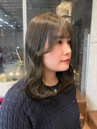 ミディアム カラー パーマ ヘアアレンジ 押切 響 のヘアスタイル