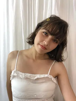 ミディアム カラー パーマ ヘアアレンジ eri kinjoのヘアスタイル