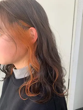 セミロング カラー ヘアアレンジ kei🤎ベージュ /透明感カラー/博多のヘアスタイル