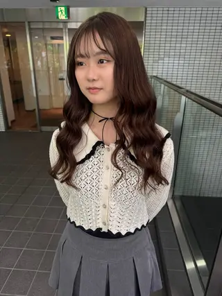 ロング カラー 福岡縮毛矯正 ブリーチなしカラーのヘアスタイル