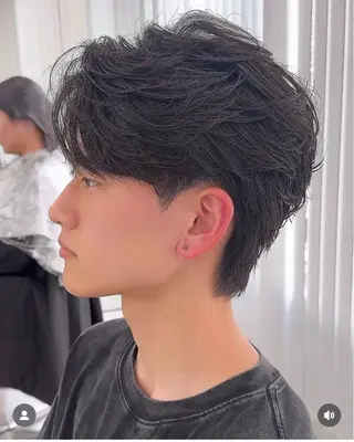 メンズ タマシロカリン 艶カラー/レイヤーのヘアスタイル