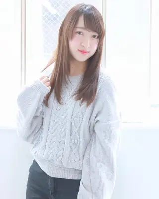セミロング カラー 柳澤 興輝のヘアスタイル