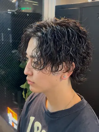 ミディアム パーマ メンズ パーマ指名No.1✨ /大宮/海志のヘアスタイル