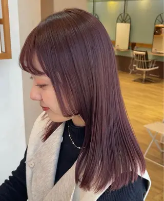 セミロング カラー 大人可愛い透明感🌟 小顔・韓国髪🌟野中のヘアスタイル