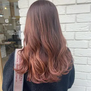 セミロング 韓国|ミルクティ momoeのヘアスタイル