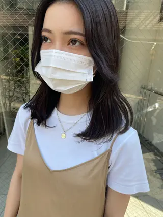 ミディアム カラー ヘアアレンジ satsuki 暖色・ブラウンカラーのヘアスタイル
