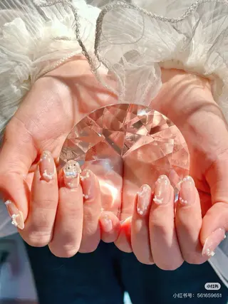 ネイル リボン、ガーリー パーツ放題専門店のネイルデザイン