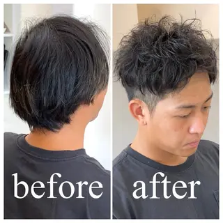 ショート パーマ 古賀 雄大のヘアスタイル