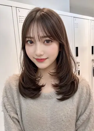 セミロング 似合わせカット 根来悠斗のヘアスタイル
