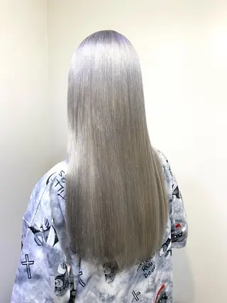 ロング カラー ブリーチ毛対応酸性 ストレート🌈サキのヘアスタイル