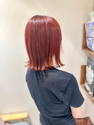 ミディアム 縮毛矯正/ストンボブ Wカラー💎ヒデジのヘアスタイル