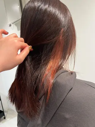 セミロング カラー 🪽ラベンダーカラー 暗髪透明感🪽レイナのヘアスタイル