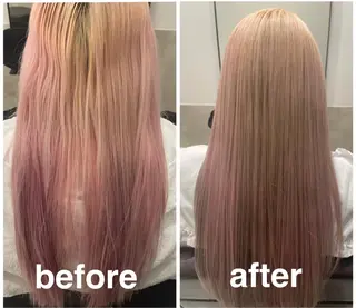 ロング 縮毛矯正クロスパーマ 益子達也のヘアスタイル