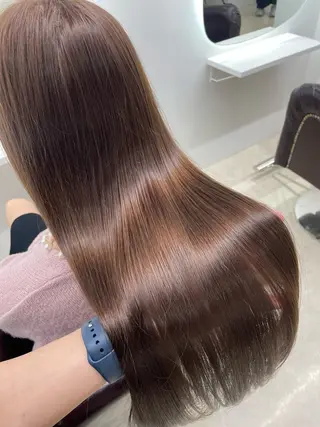 ロング カラー 新宿/韓国ヘア/ 髪質改善ストレートのヘアスタイル
