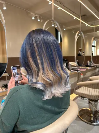 ミディアム カラー 平田 悠馬のヘアスタイル