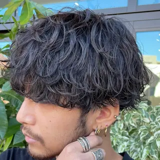 ミディアム パーマ ヘアアレンジ メンズ fifth 石川 凪のヘアスタイル