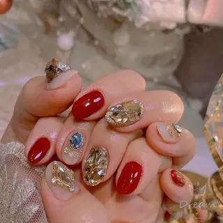ミディアム ネイル フィルイン・深爪矯正 長さ出し🎀のネイルデザイン