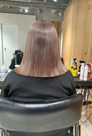 ミディアム カラー スキバサミを使わない カット🌼唯🌼のヘアスタイル