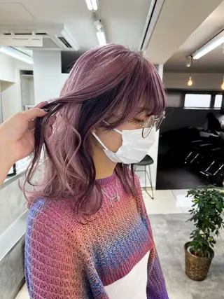 カラー ウルフ🦋顔まわり ❤︎ ͛MEIのヘアスタイル