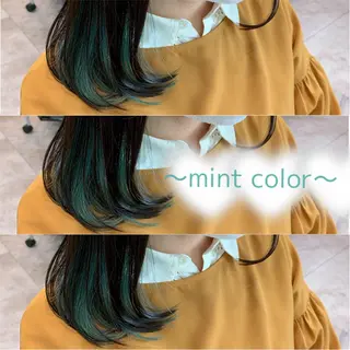 セミロング カラー ヘアアレンジ 韓国hair🦋 Nanaのヘアスタイル