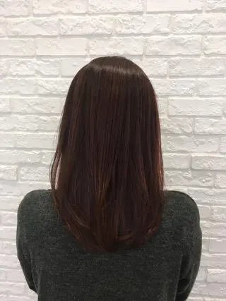 セミロング 傷んだ髪をサラサラに 曲がる縮毛矯正◎高岡のヘアスタイル