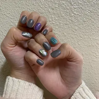 ネイル ネイルリボン 受付スタッフのネイルデザイン