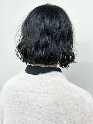 ミディアム パーマ 小顔ボブ/お悩み解決 /ボブパーマ/とういのヘアスタイル