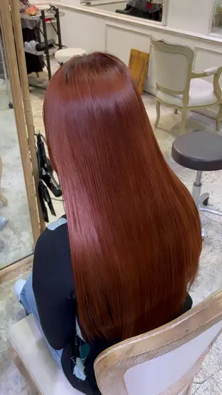ロング 美髪矯正 透明感 カラー⭐️ユウキのヘアスタイル