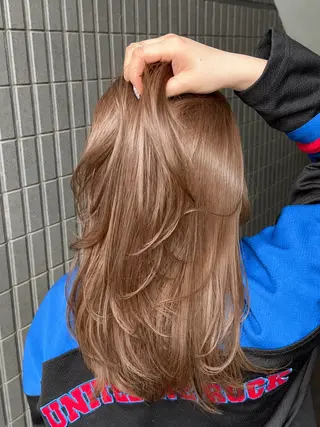 セミロング 韓国レイヤー 🎀ダブルカラーのヘアスタイル
