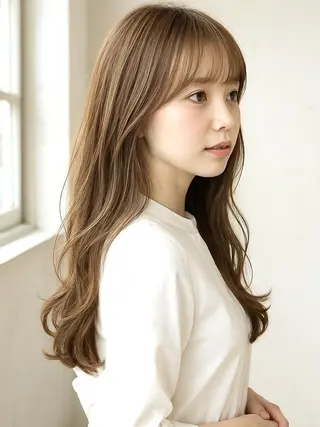 ロング カラー EARTH川越/オー ナー/阿部建のヘアスタイル