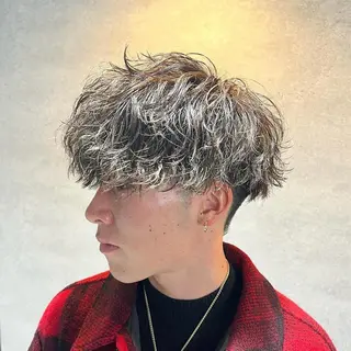 ショート カラー パーマ ヘアアレンジ メンズ 仕上がり満足度No. 1🔥BLUCK🔥のヘアスタイル