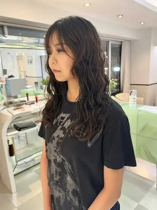 ロング パーマ デジタルパーマ 🌀ボブ　萩原　龍のヘアスタイル