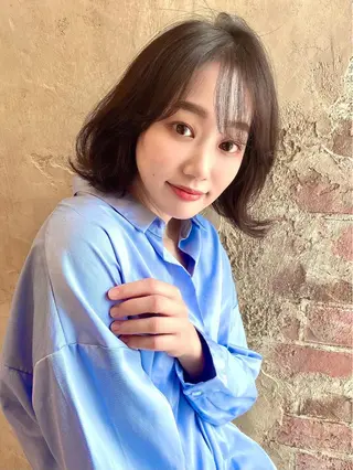 ミディアム カラー パーマ ヘアアレンジ 🌈小顔似合わせ SHIHO🌈のヘアスタイル