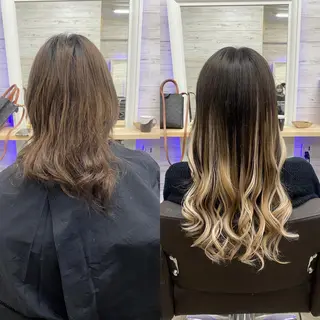 セミロング カラー ヘアアレンジ アイブロウ LAVENDIA 初音のヘアスタイル
