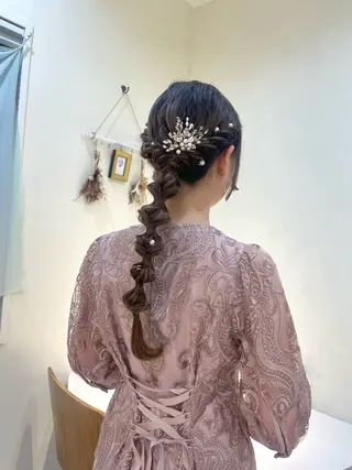 ヘアアレンジ ゆさこのか ダブルカラー／縮毛のヘアスタイル