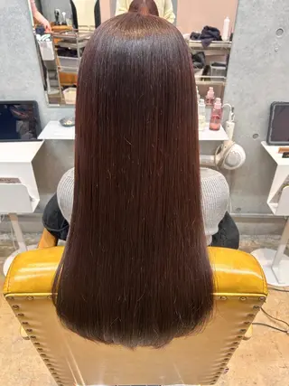 カラー ヒナ/レイヤーカット 艶感ワンカラーのヘアスタイル