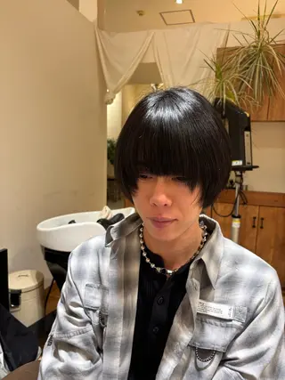 ロング カラー メンズ 松本 恵佳のヘアスタイル