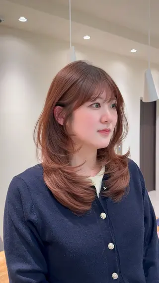 ミディアム fitするカット♡/ 多幸感/ふうか◠‿◠のヘアスタイル