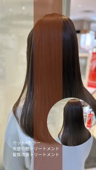 ロング カラー 縮毛矯正/髪質改善/ 艶髪ササキナツミのヘアスタイル