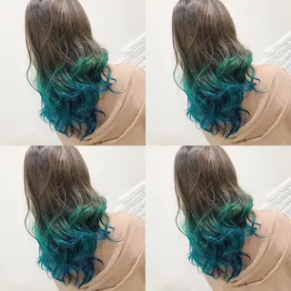ロング カラー ヘアアレンジ メンズ キッズ 💟Chloe原宿店 🩶ハイトーンのヘアスタイル